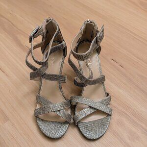 Women's Gold Strappy Heels Size 6